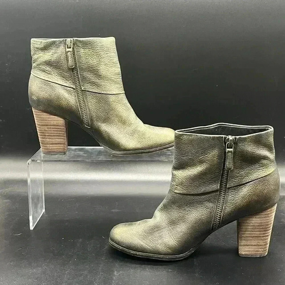 Cole Haan booties gold shimmer womens size 6.5 zipper casual going out - Picture 2 of 8